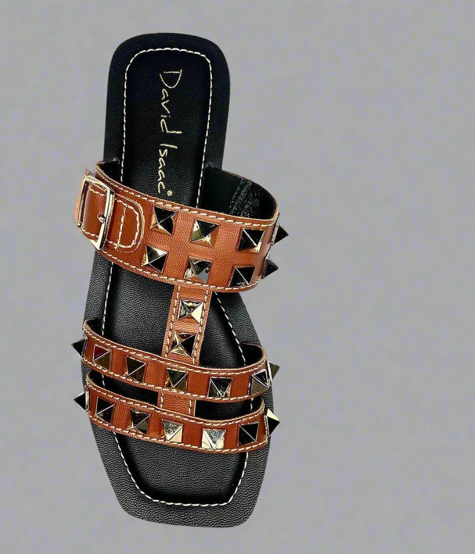 Sandalia Plana con Detalles-Tan & Gold