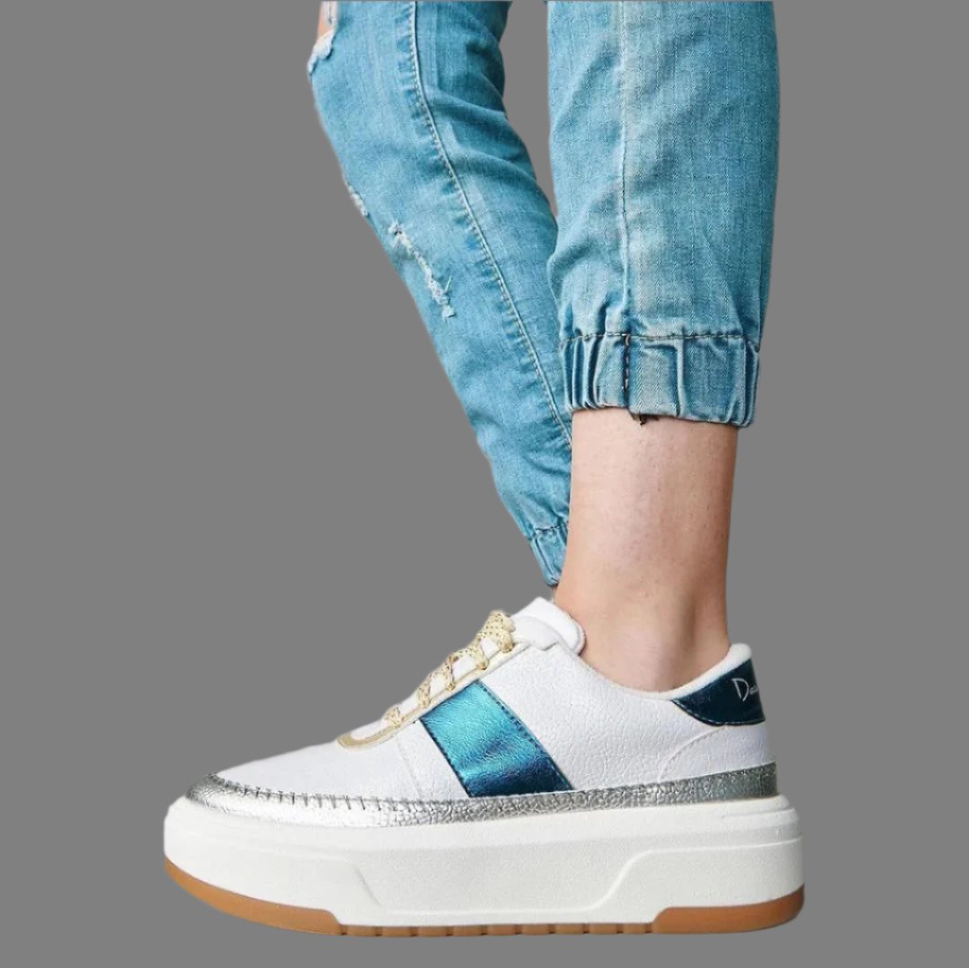 Tennis con Plataforma -Azul & Blanco