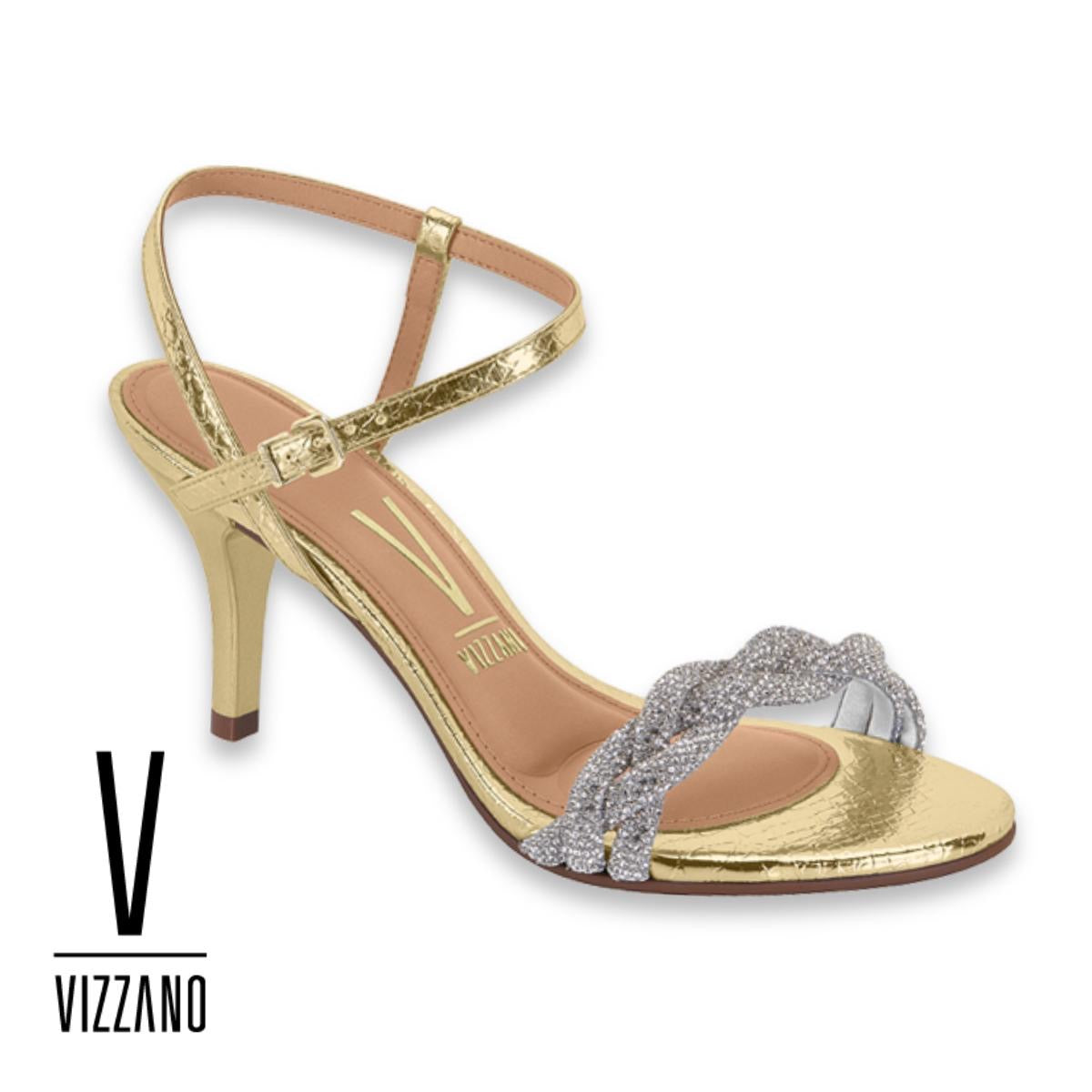 Sandalia Tacon Fino- Gold