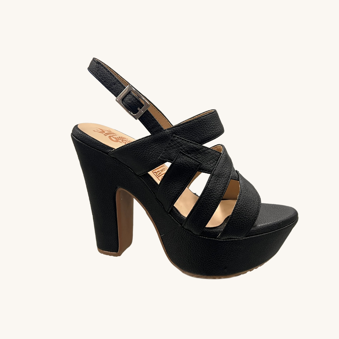 Sandalia Taco Ancho -Black