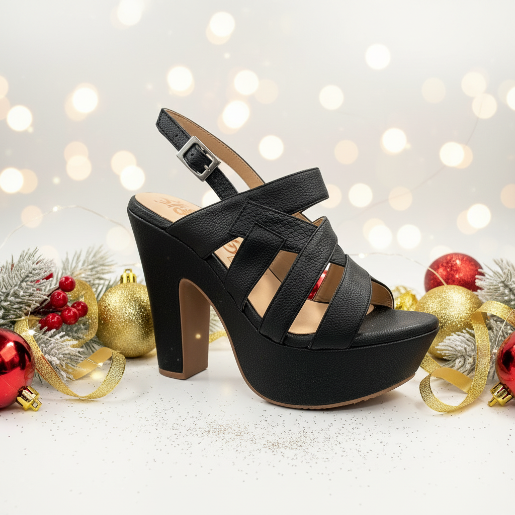 Sandalia Taco Ancho -Black