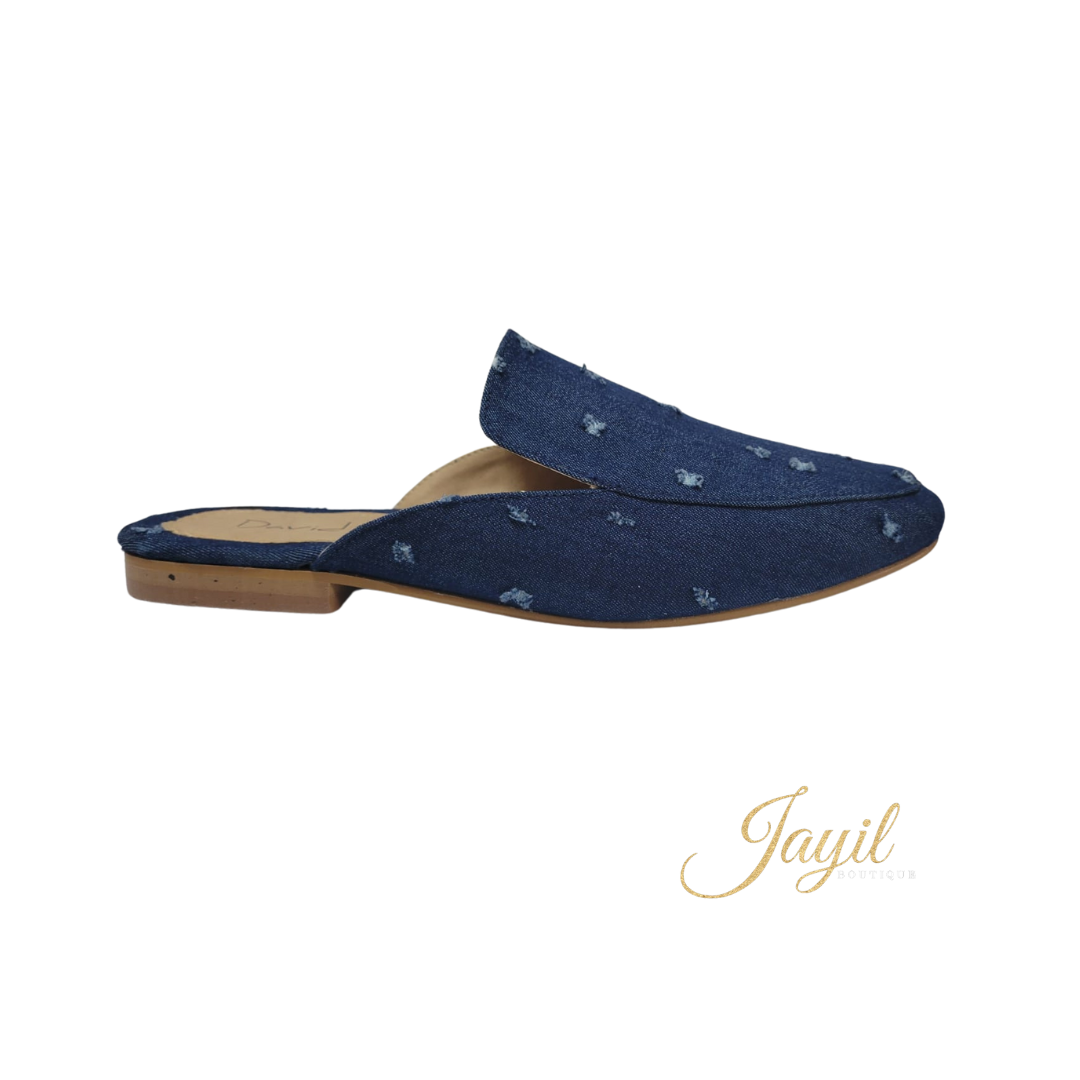Mule en Denim- Navy Jeans