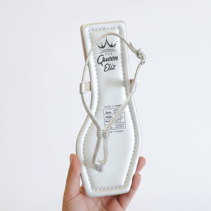 Silver flat sandal