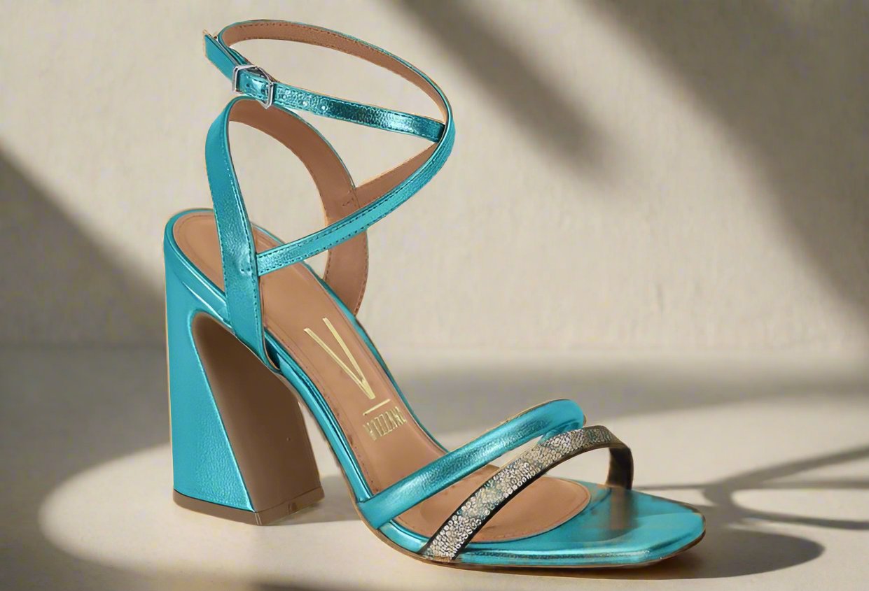 Sandalia Tacon Ancho- Azul