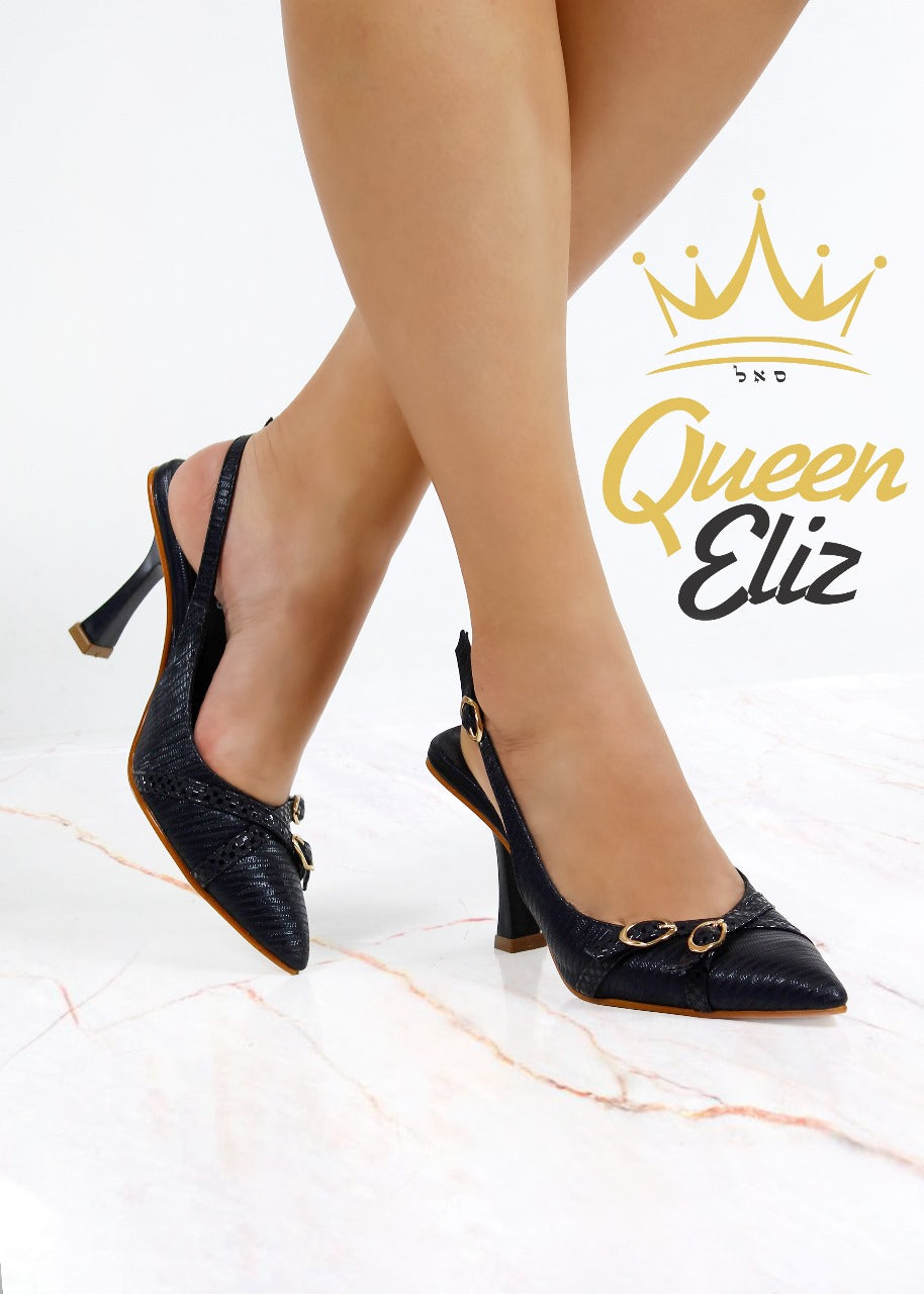 Zapato de tacón medio y delgado- Black