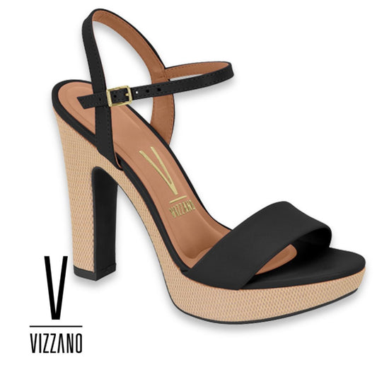 Taco con Plataforma- Negro & Natural