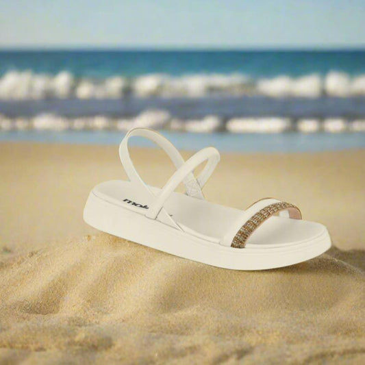 MOLECA CRYSTAL SANDAL- White