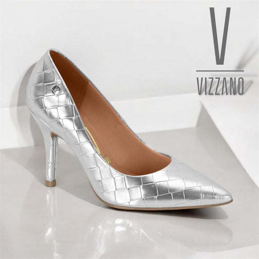 Stilleto Tacon Alto- Silver Metallic