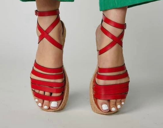 Sandalia en Bloque - Roja