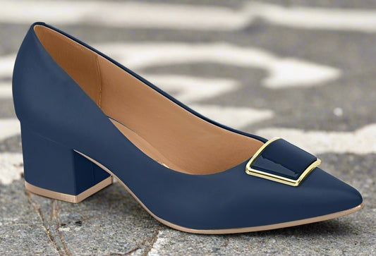 Stiletto Tacon Cuadrado - Navy