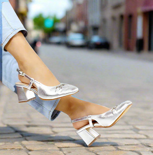 Camille Heels -Silver